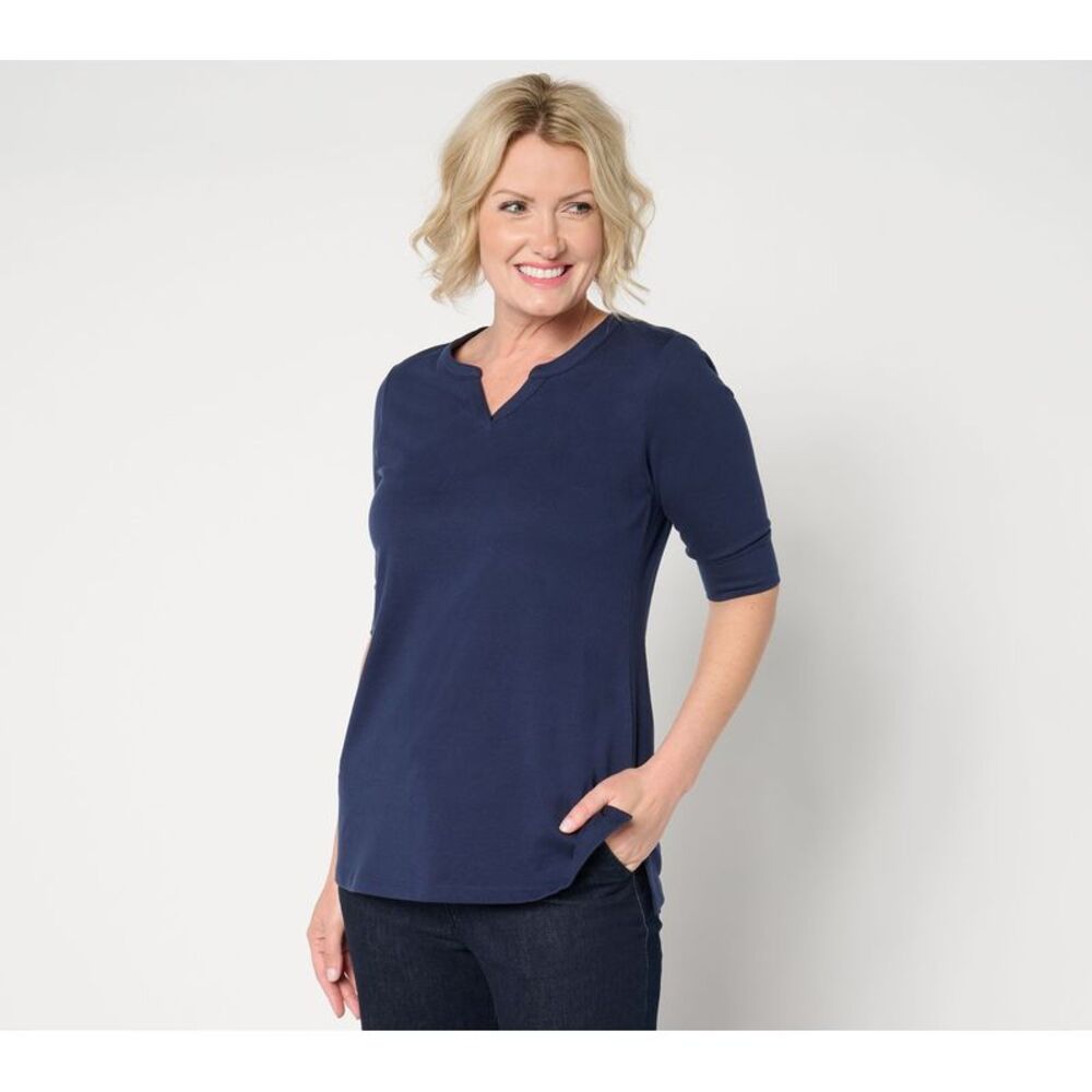 SUNNYLiFE Women's Top Petite PS Denim & Co. Essentials Perfect Blue A678860